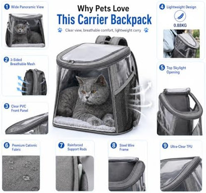 Pet Backpack Carrier for Cats and Small Dogs, Under 13.2 lbs - Image 5