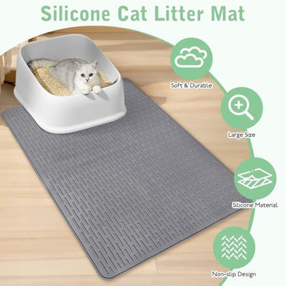 Cat Litter Mat 36" x 20" Waterproof Rubber Litter Box Mat - Image 5