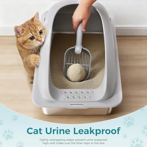 OLIXIS Stainless Steel Large Cat Litter Box - Image 4