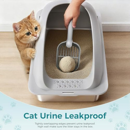 OLIXIS Stainless Steel Large Cat Litter Box - Image 4