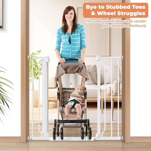 34" Tall Baby Gate No Drilling, Auto Close Dog Gate Indoor - Image 5