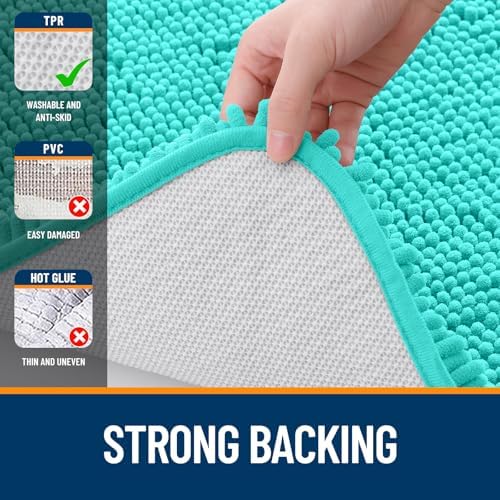 OLANLY Small Bathroom Rugs 24x16, Extra Soft Absorbent Chenille Bath Rugs - Image 6