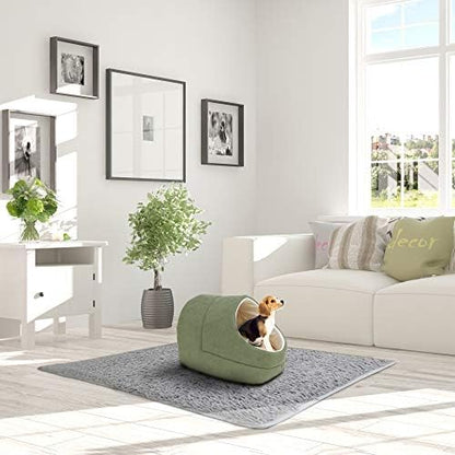 Self Warming Burrow Cat Bed, Washable Pet Hideway House - Image 7