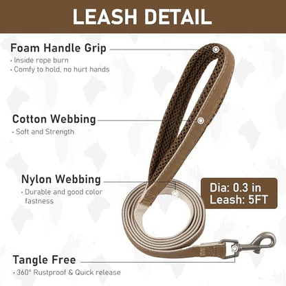 GAMUDA Small Pet Harness Collar and Leash Set, Step in No Chock No Pull Linen - Image 6