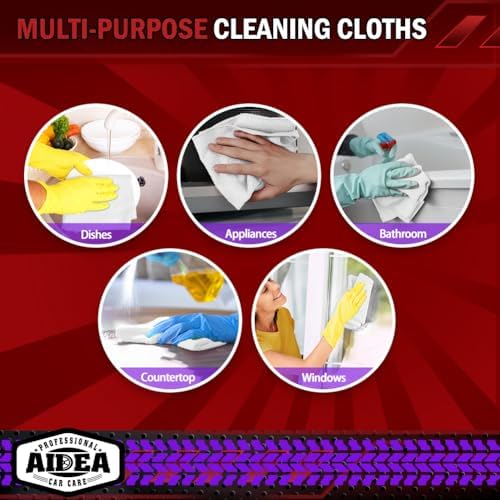 AIDEA White Microfiber Cleaning Cloth 50PK, Cleaning Rags 12×12" - Image 7