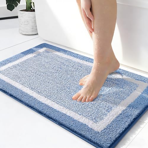 OLANLY Small Bathroom Rugs 24x16, Soft Absorbent Microfiber Bath Rugs by OLANLY