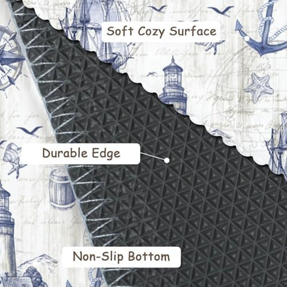 Giwawa Nautical Anchor Bath Rug Sailboat Lighthouse Soft Doormat Non Slip - Image 4