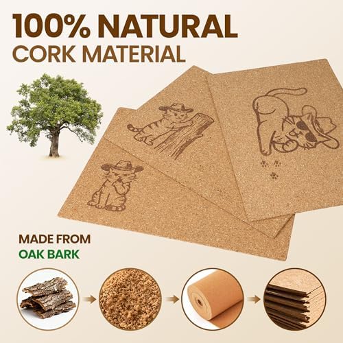 Natural Cork Cat Scratcher Art 3pcs-Cat Scratching-Cat Scratch Mats-Art - Image 2