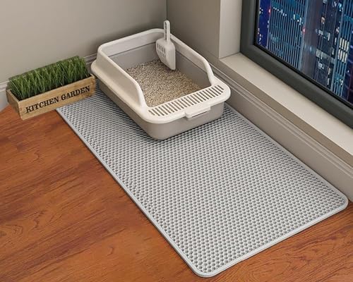 Cat Litter Mat, Double Layer Cat Litter Box Mat by HCY%26WLD