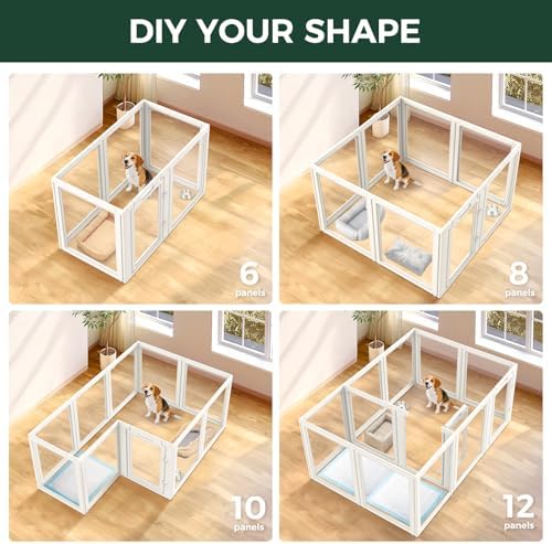 FXW AuraSpace Clear Acrylic Indoor Dog Playpen, 8 Panels - Image 5