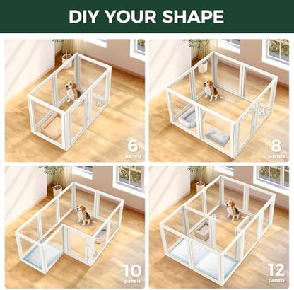FXW AuraSpace Clear Acrylic Indoor Dog Playpen, 8 Panels - Image 5