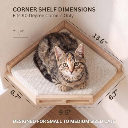 Wall Mounted Cat Shelves Bed Set Wooden Climbing Perch - Image 5
