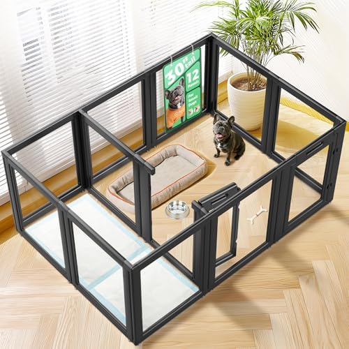 FXW AuraSpace Clear Acrylic Indoor Dog Playpen, 12 Panels by FXW