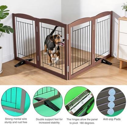 ZJSF Freestanding Dog Fence Indoor, Foldable Dog Gate - Image 5