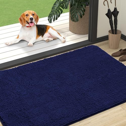 OLANLY Dog Door Mat for Muddy Paws 47x32, Super Absorbent Chenille Mud Mat by OLANLY