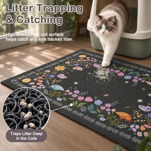 Unicorn Catcher 24"x15" Cat Litter Mat Non-Slip Washable Litter Box Mat - Image 2