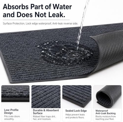 23.6" X 47.2" Mat for Under Dog Crate, Waterproof Dog Crate Mat - Image 2