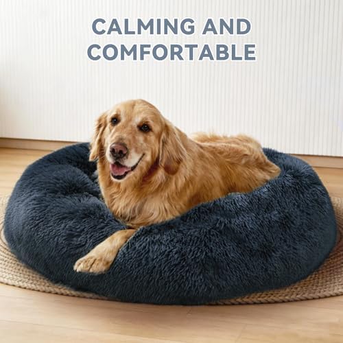 Medium Dog Bed, Washable Plush Donut Dog Bed, 28 Inch - Image 6