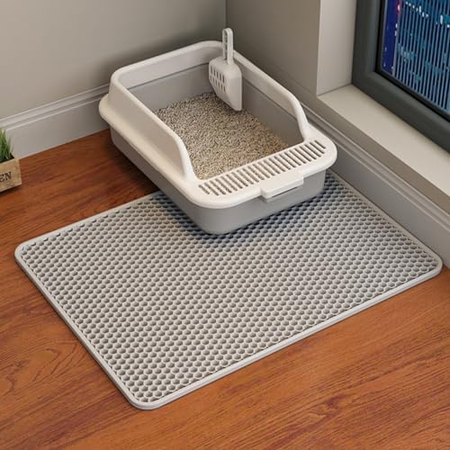 Cat Litter Mat, Double Layer Cat Litter Box Mat by HCY%26WLD
