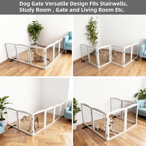 ZJSF Freestanding Dog Fence Indoor, Foldable Dog Gate - Image 4