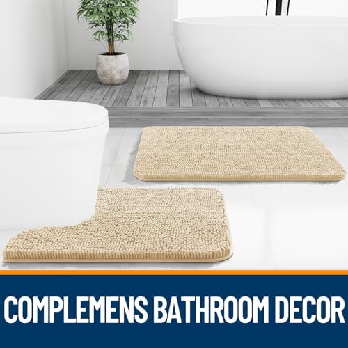 OLANLY Bathroom Rugs 34x21, Extra Soft Absorbent Chenille Bath Rugs - Image 7