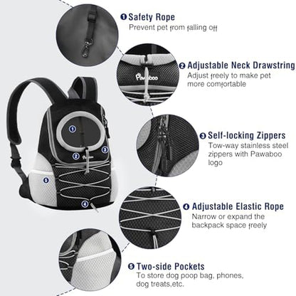 Pawaboo Pet Dog Front Carrier Backpack, Ventilated Mesh Puppy Back Pack - Image 6