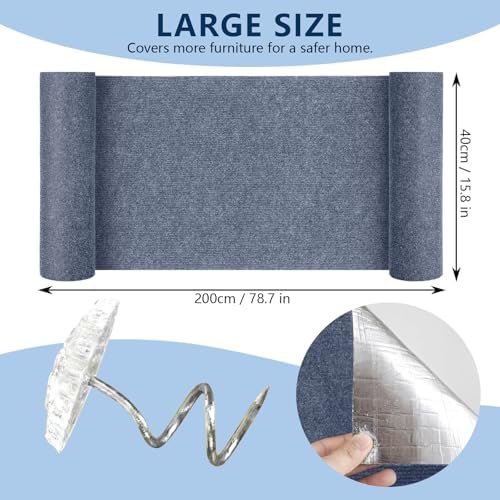 Cat Scratchers for Indoor Cats, Self-Adhesive Scratch Pad 78.7"x15.8" - Image 3