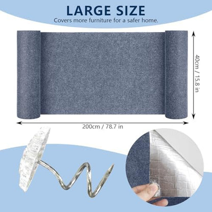 Cat Scratchers for Indoor Cats, Self-Adhesive Scratch Pad 78.7"x15.8" - Image 3