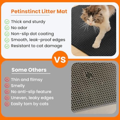 Extra Large Cat Litter Mat, Double Layer Honeycomb Design - Image 3