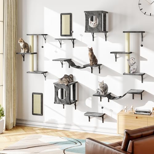 10 Pcs Cat Wall Shelves for Large Cats, Floating Climber - Image 2
