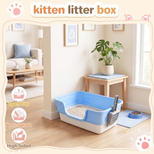 Bokon 2 Pack Small Cat Low Entry Litter Box, Kitty Litter Pan - Image 3