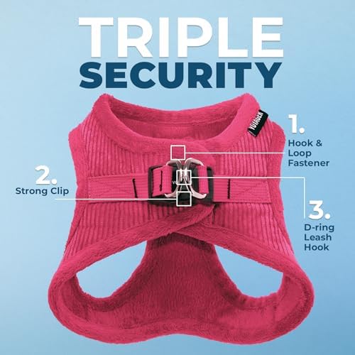 Voyager Step-in Plush Dog Vest Harness -Fuchsia Corduroy - Image 2