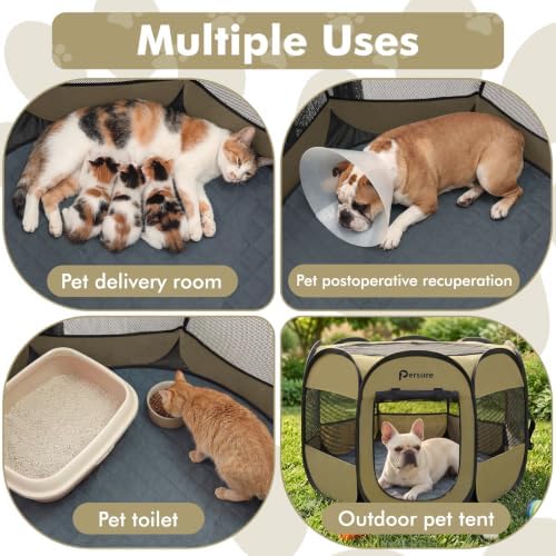 Persure Dog Cat Playpen Tent Crate Cage - Image 2