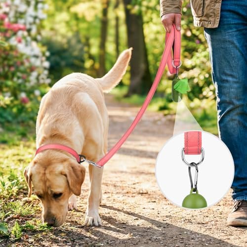 Joytale Reflective Dog Leash for Medium & Large Dogs, 6 FT x 1", Neon Pink - Image 2