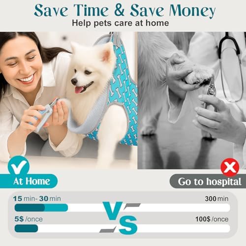 Supet Dog Grooming Hammock for Nail Trimming, Pet Grooming Hanging Harness - Image 5