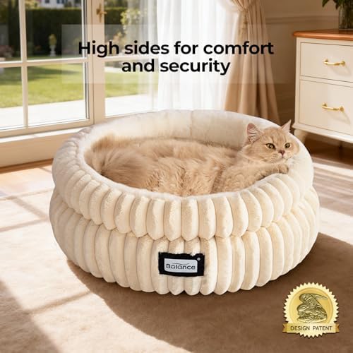 BALANCE Cat Bed Kitten Bed, Washable Round Cat Beds - Image 2