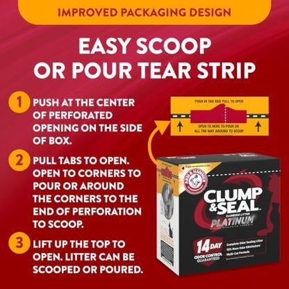 ARM & HAMMER Clump & Seal Platinum Cat Litter, 34 lbs - Image 3