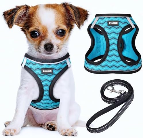 No Pull Dog Puppy Harness and Leash Set Reflective Mesh Vest X-Small by YIMEIS