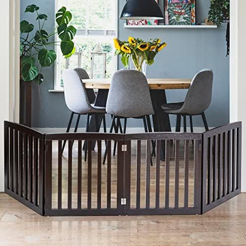 Dog Gate Pet Gate Indoor for Stairs Doorways 82x24 Inch 4 Panels Dog Fence by NovaMicrodermabrasion