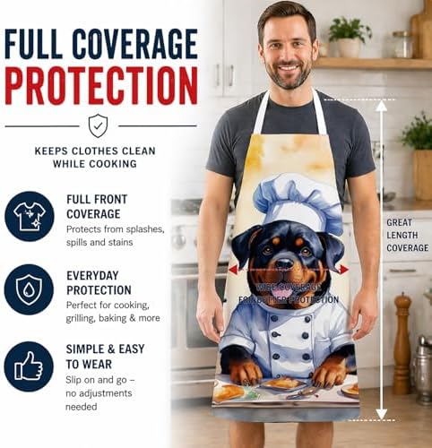 Caroline's Treasures Rottweiler The Chef Apron Cooking Kitchen Server Baking - Image 3