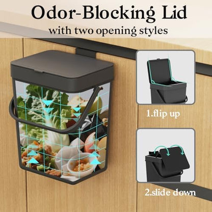 LALASTAR Countertop Compost Bin, Hanging Small Trash Can - Image 5