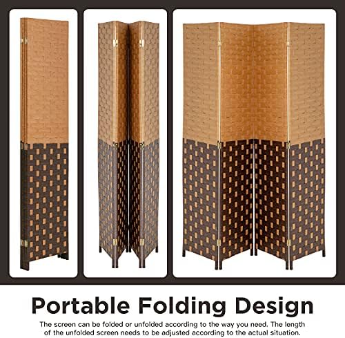 FDW 4-Panel Folding Room Divider | 6ft, CM | Light & Portable - Image 6