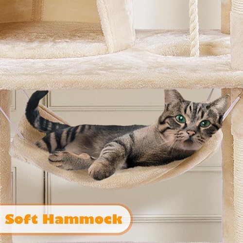 Yaheetech 62.5in Cat Tree with 2 Cat-Ear Perches & 2 Condos - Image 5