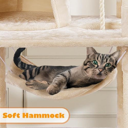Yaheetech 62.5in Cat Tree with 2 Cat-Ear Perches & 2 Condos - Image 5