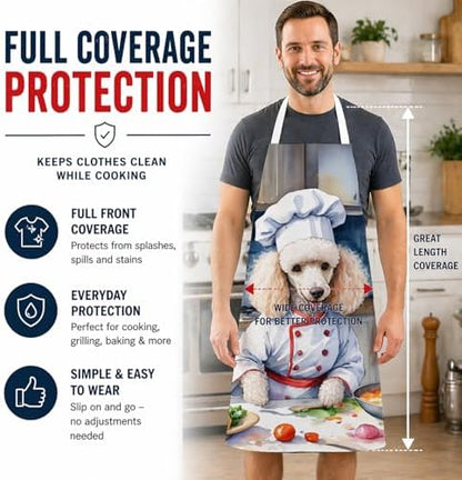 Caroline's Treasures White Poodle The Chef Apron Cooking Kitchen Server Baking - Image 3