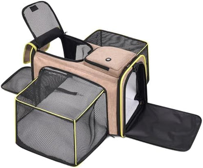 Pet Carrier, Large Soft Sided Expandable Travel Carrier by Handor