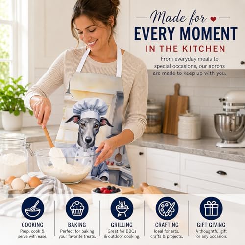 Caroline's Treasures Greyhound The Chef Apron Cooking Kitchen Server Baking - Image 6