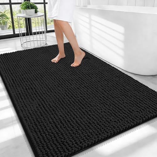 OLANLY Thick Chenille Large Bathroom Rugs 40x32, Absorbent Bath Mat by OLANLY