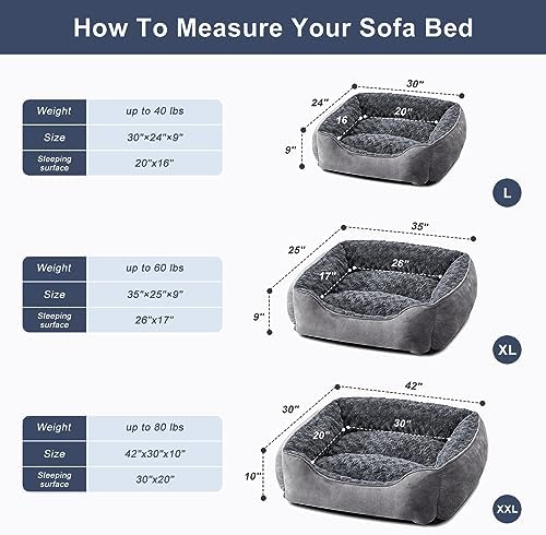JOEJOY Rectangle Dog Bed for Large Medium Small Dogs - Image 6