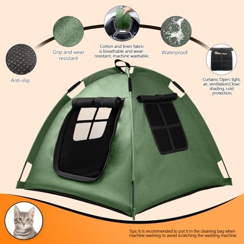Portable Pet Tent, Full-Enclosure Zippered Mesh, Indoor & Outdoor - Image 5